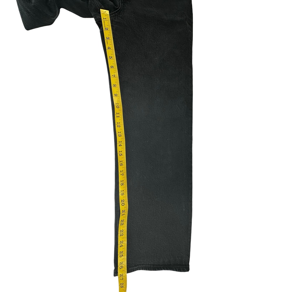 Levi's Premium Ribcage‎ Straight Jeans W28 L27 Black High Rise Button Fly Ankle - Picture 9 of 15